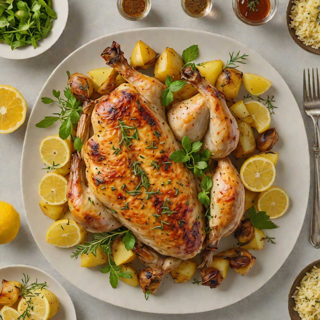 Lemon-Oregano Roasted Greek Chicken with Potatoes