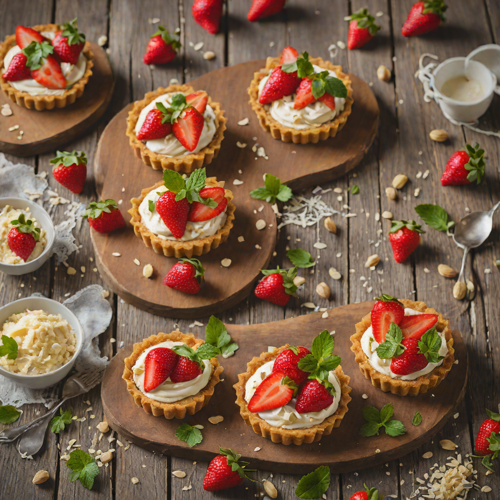 No-Bake Strawberry and Mascarpone Tartlets with Almond Crust