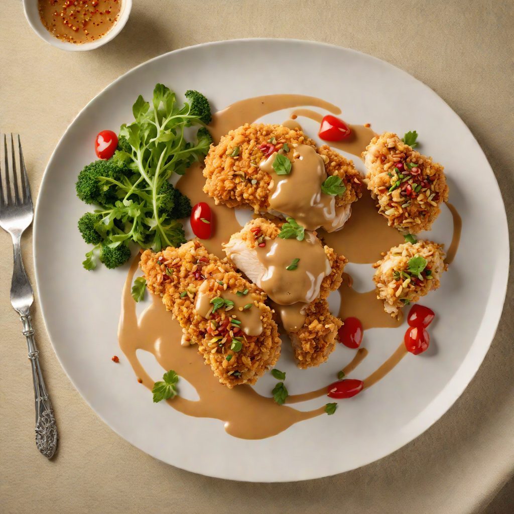 Macadamia Nut-Crusted Chicken with Wattleseed Pepper Sauce