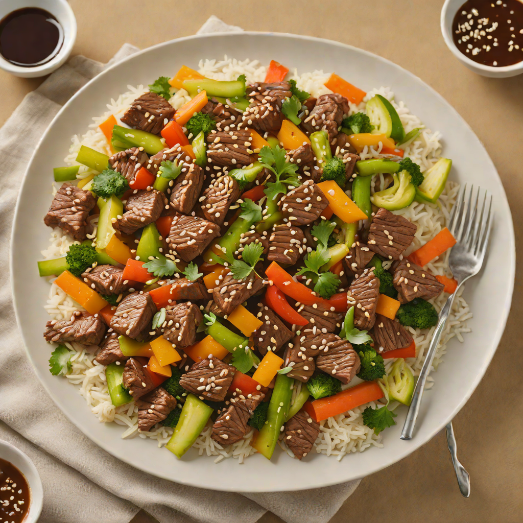 Korean-Style Beef and Vegetable Stir Fry with Sesame-Ginger Sauce