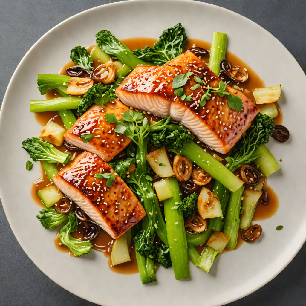 Miso-Glazed Salmon with Sautéed Baby Bok Choy