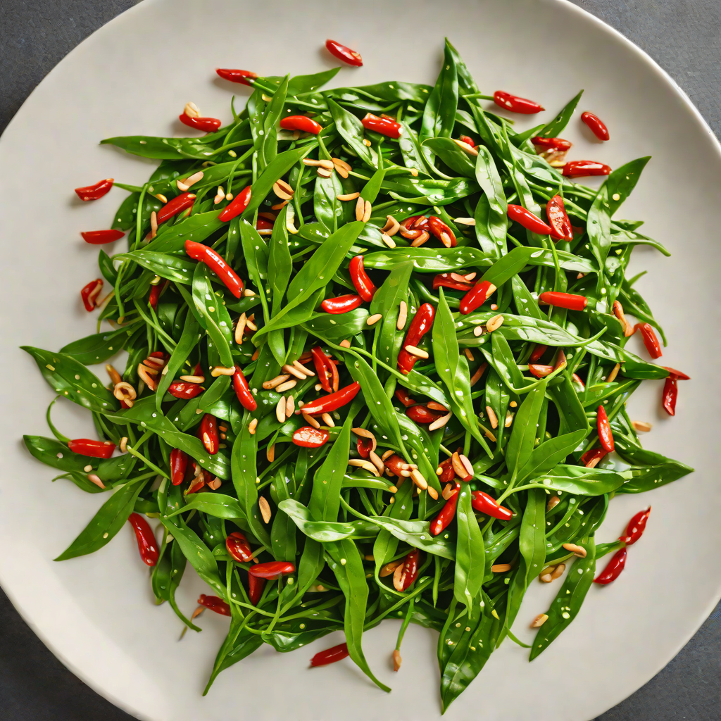 Sautéed Water Spinach with Garlic and Chili