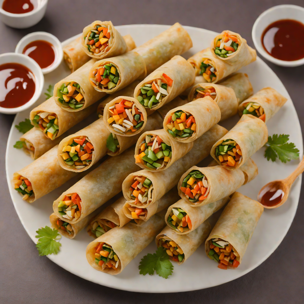 Vegetable Lumpia Rolls with Sweet-Spicy Dipping Sauce