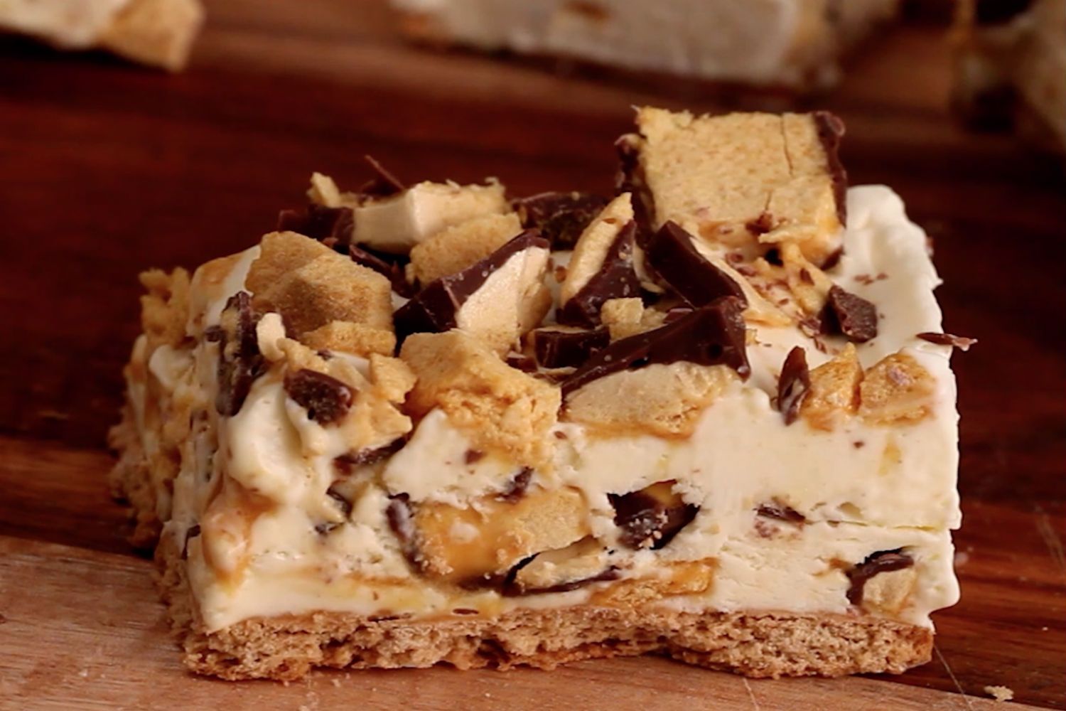 No-Bake Violet Crumble Slice with Chocolate Coating