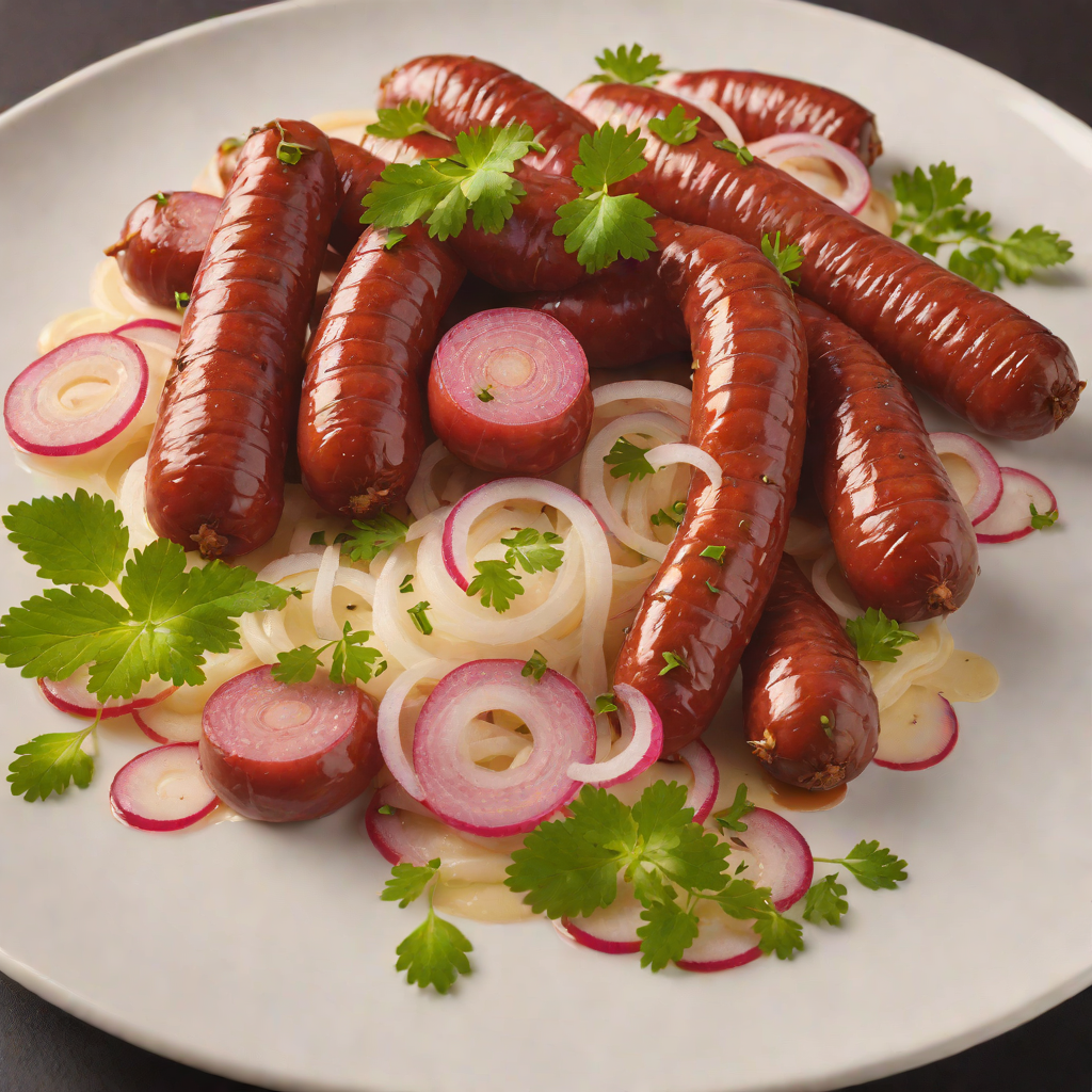 Texas-Style Smoked Sausage with Pickled Onions