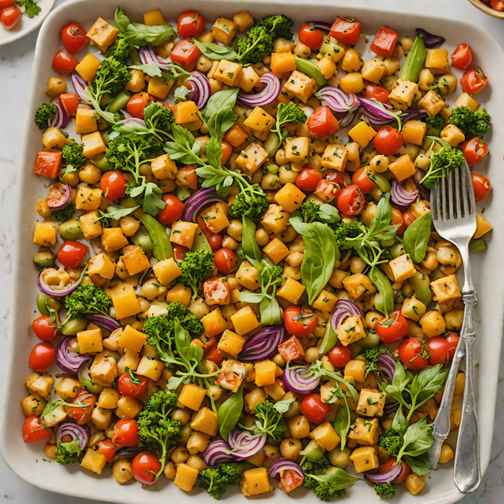 Baked Herb-Roasted Chickpea and Vegetable Sheet Pan