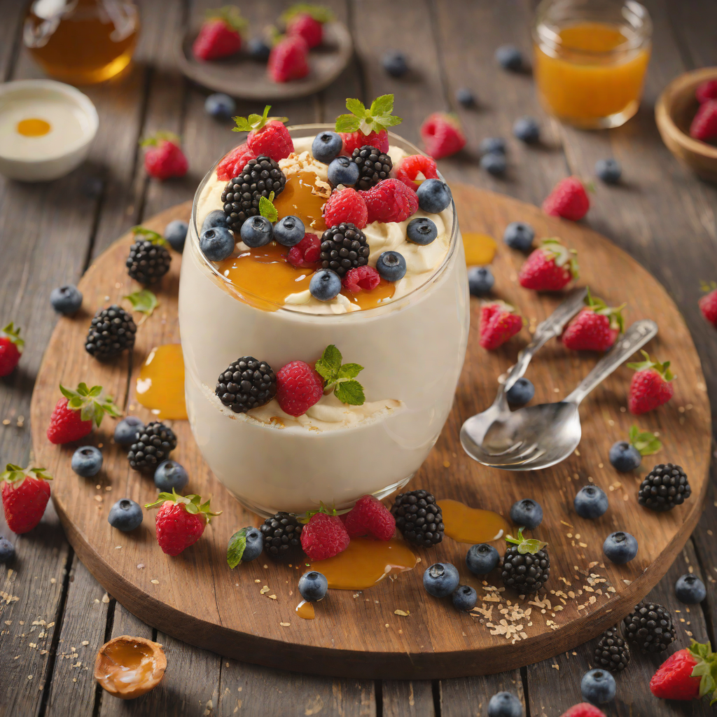 Vanilla Yogurt Mousse with Honey and Berries