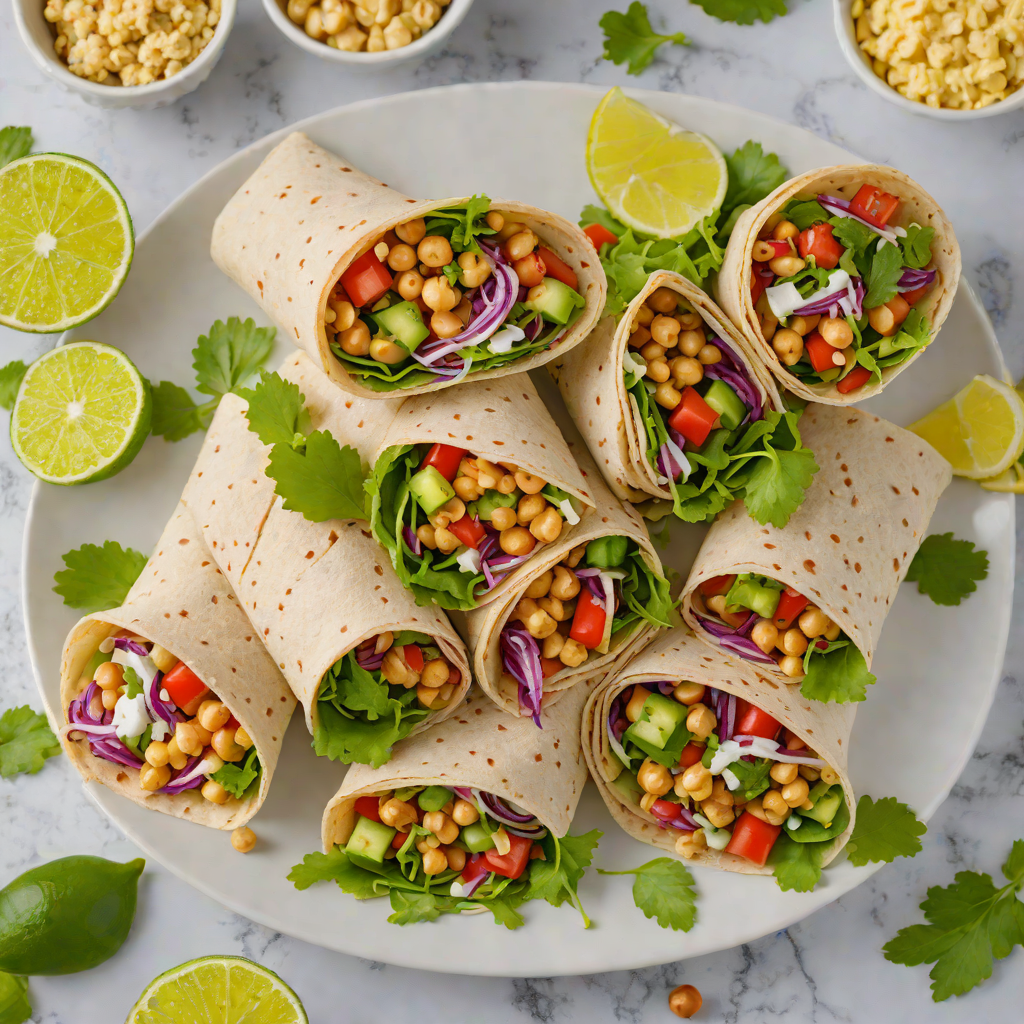 No-Bake Chickpea Salad Wraps with Lemon-Tahini Dressing