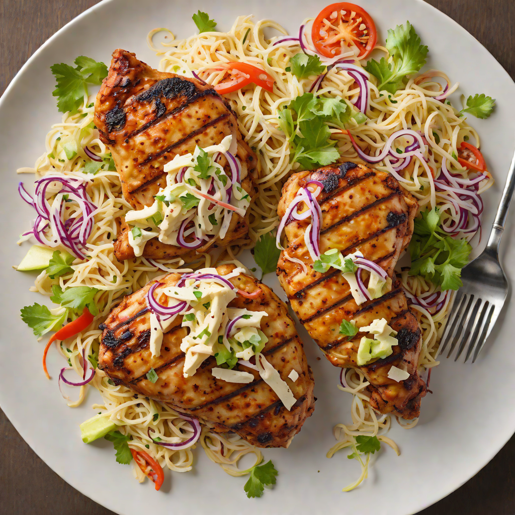 Grilled Cajun-Spiced Chicken with Creamy Southern Coleslaw