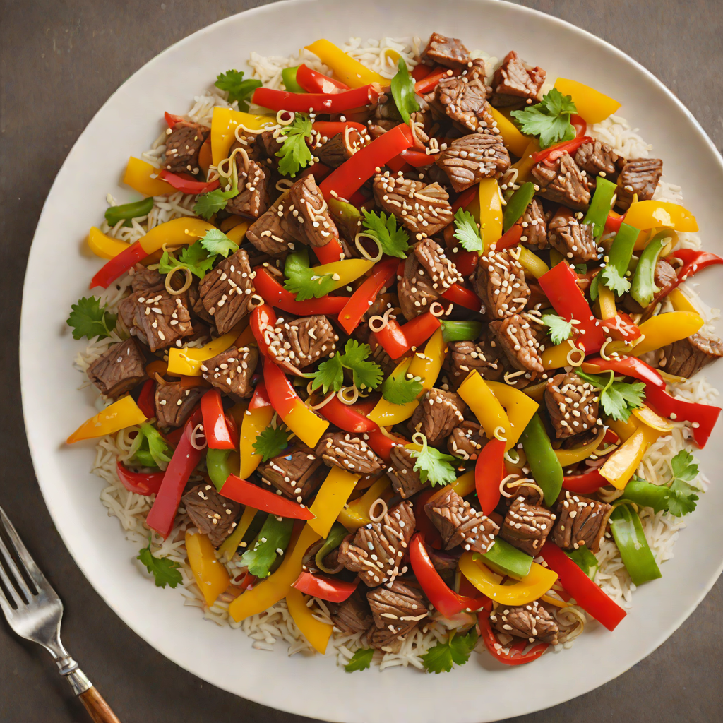 Sautéed Beef and Bell Pepper Stir Fry with Ginger and Garlic