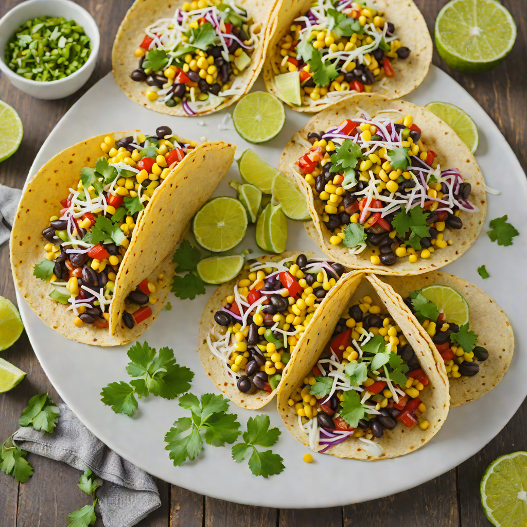 Fire-Roasted Corn and Black Bean Tacos with Cilantro Lime Slaw
