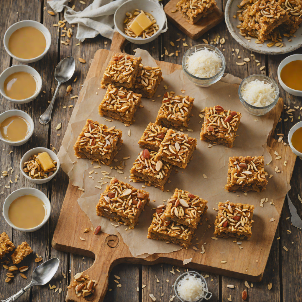 No-Bake Anzac Biscuit Bars with Coconut and Golden Syrup