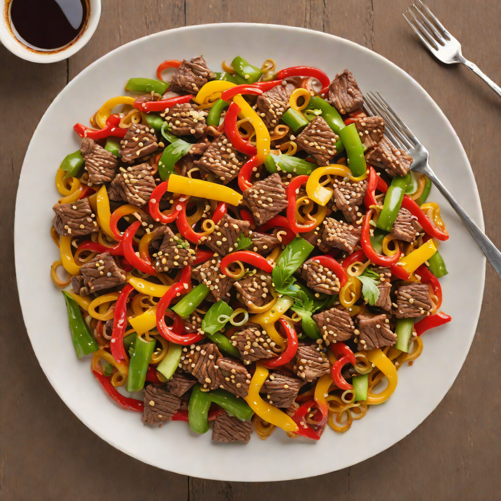 Sautéed Beef and Pepper Stir-Fry with Garlic and Soy Glaze