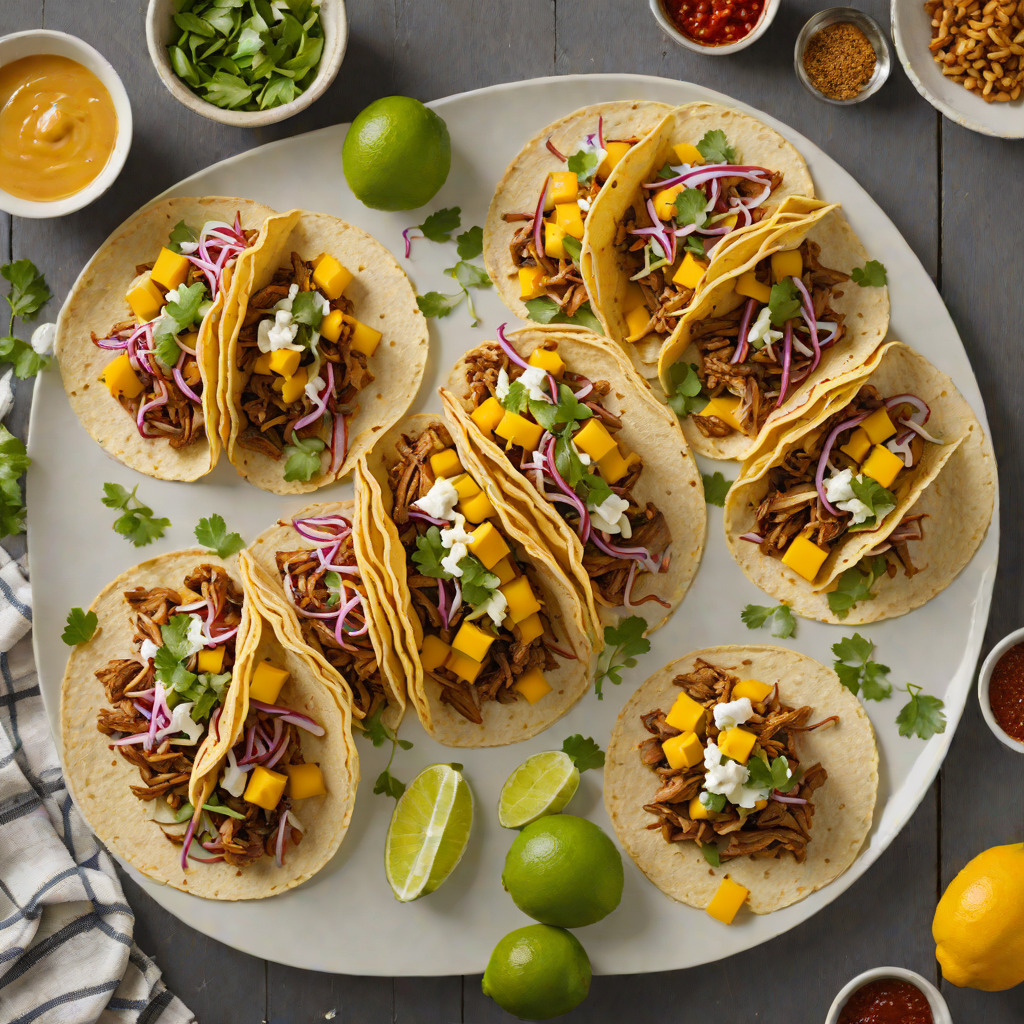 Charred Mango and Jerk-Spiced Pulled Pork Tacos