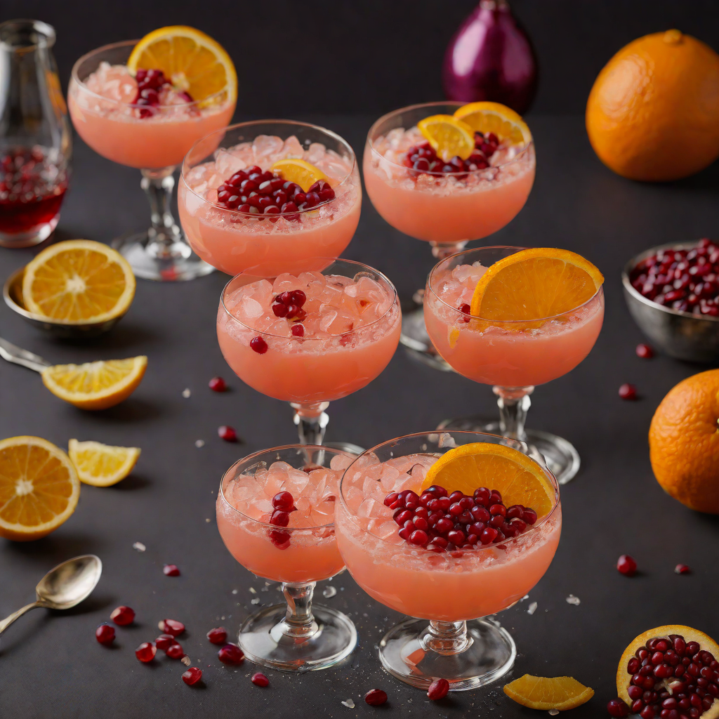 Orange and Pomegranate Sherbet Punch with Sparkling Citrus