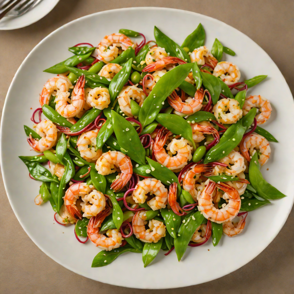 Sautéed Shrimp Stir-Fry with Ginger and Snow Peas