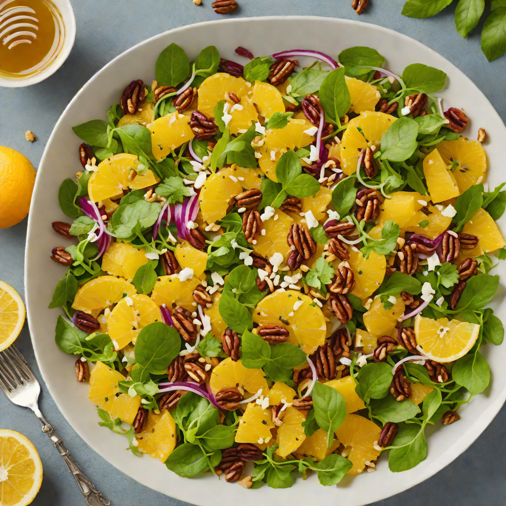 Citrus-Honey Ginger Salad with Toasted Walnuts and Mint
