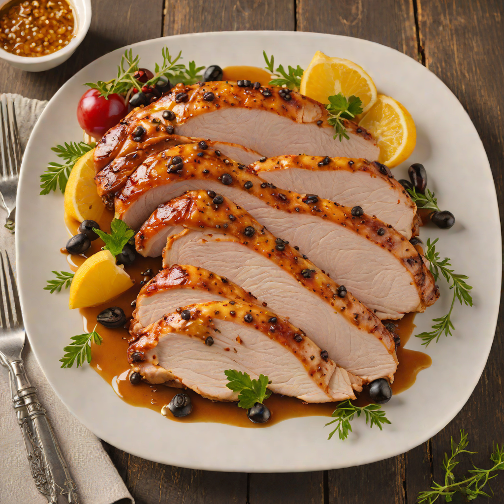 Honey-Glazed Smoked Turkey Breast with Black Pepper