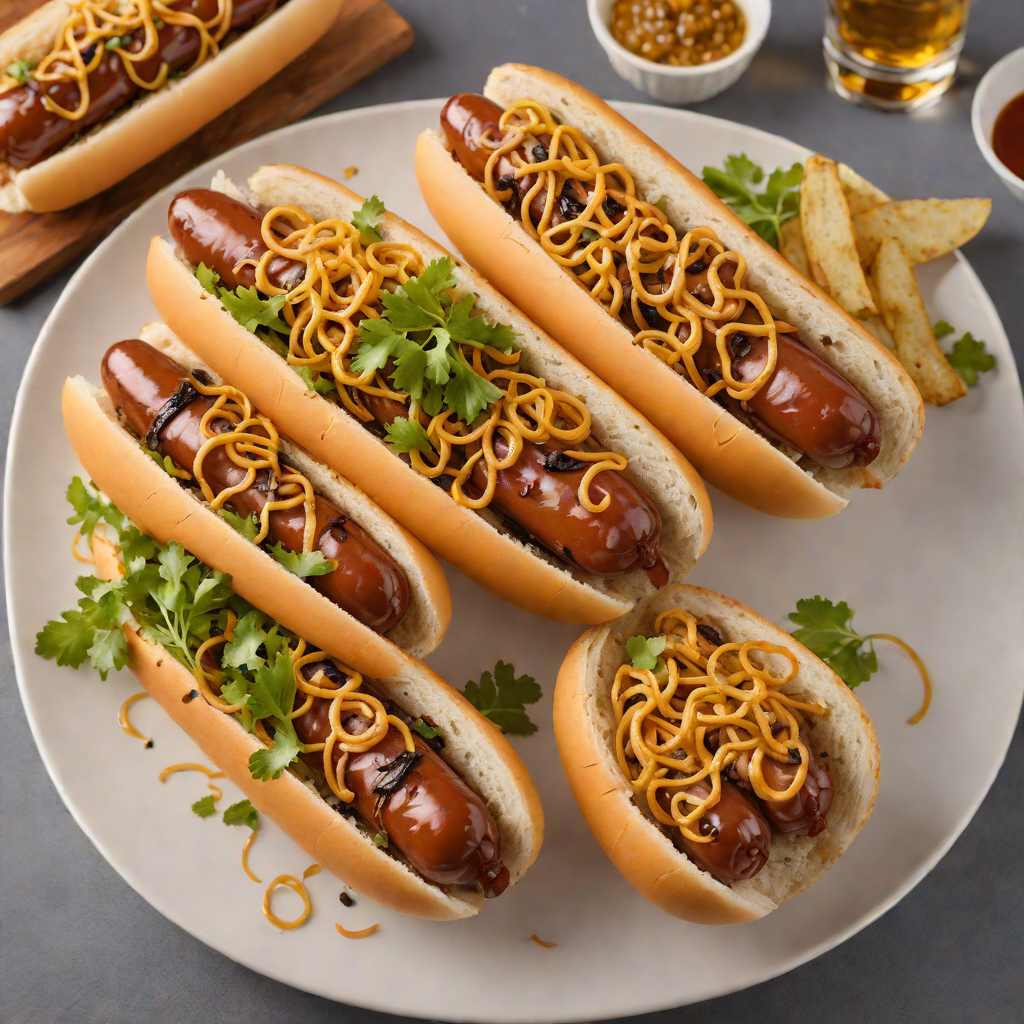 Charcoal-Grilled Hot Dogs with Caramelized Onions and Mustard
