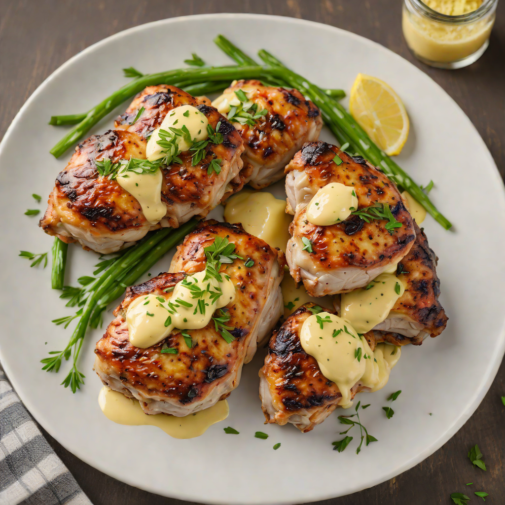 Hickory-Smoked Chicken Thighs with Garlic-Chive Butter