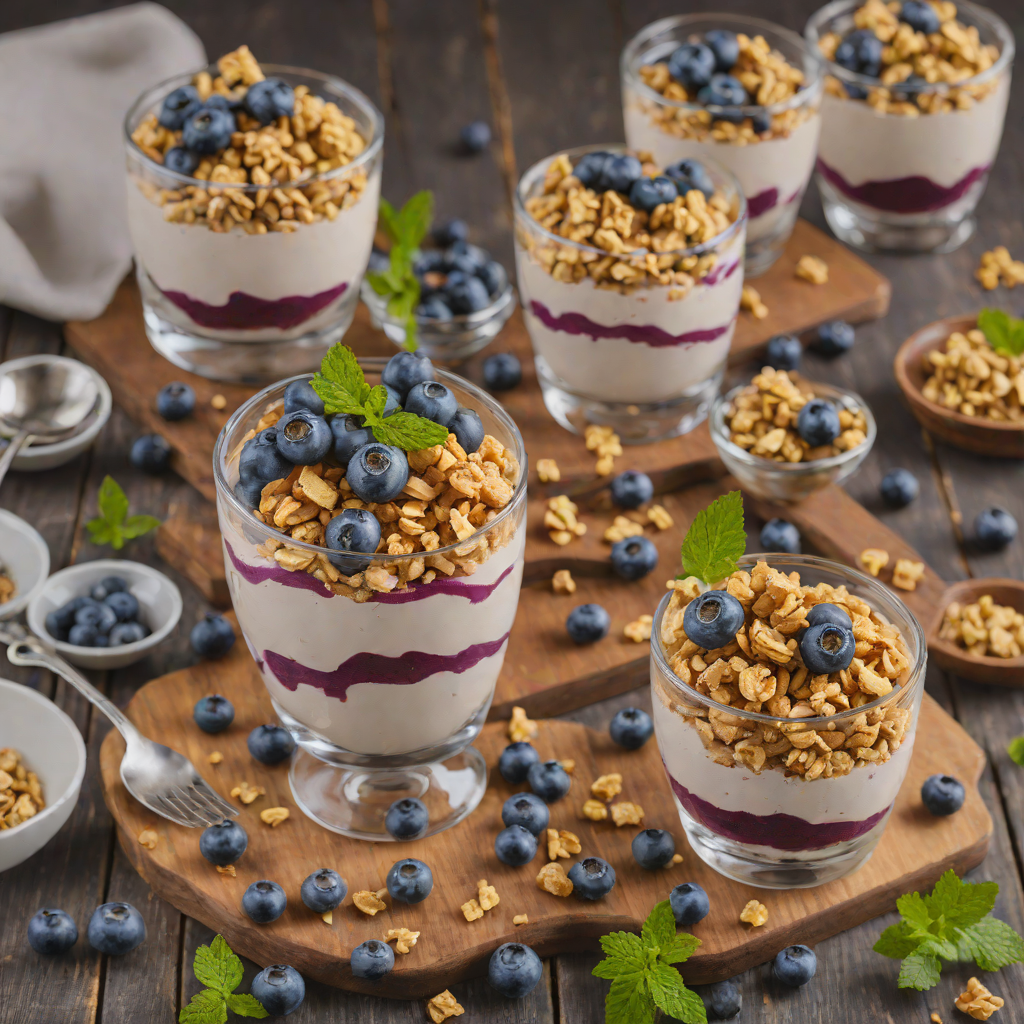 No-Bake Blueberry Cheesecake Parfaits with Graham Cracker Crumble