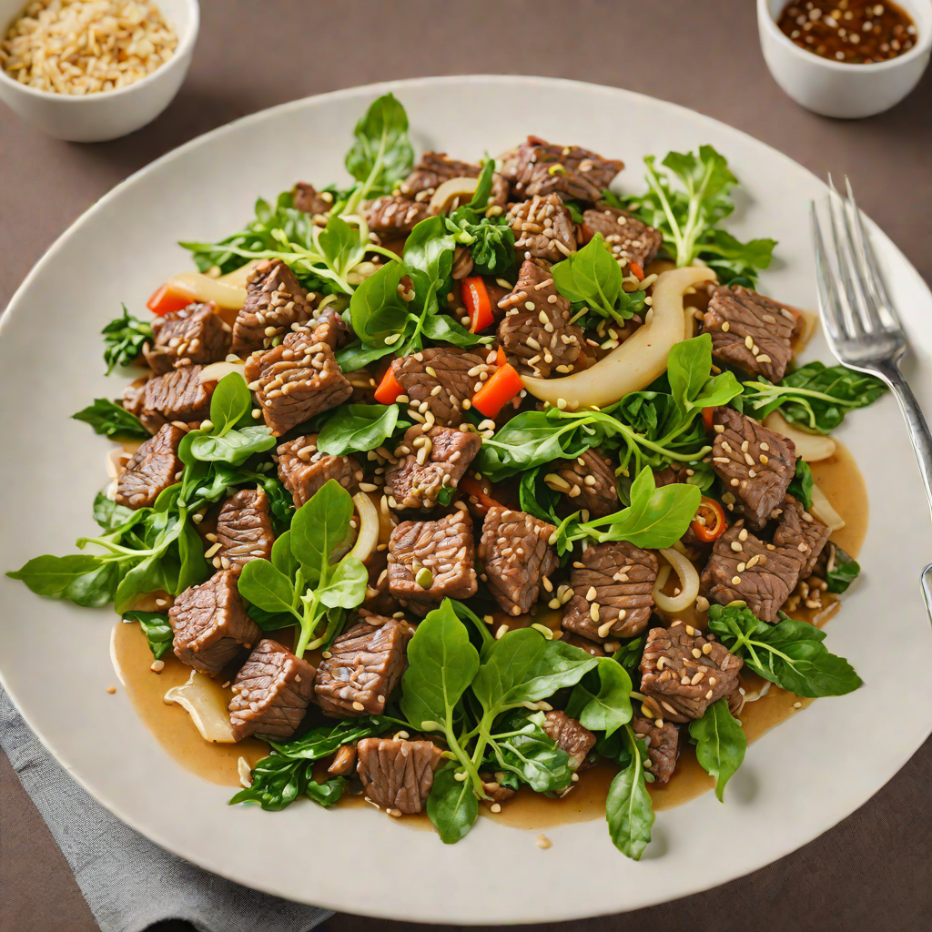 Quick Stir-Fried Beef with Garlic and Seasonal Greens