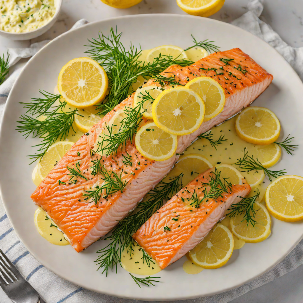 Pan-Seared Garlic Butter Salmon with Lemon Dill Sauce