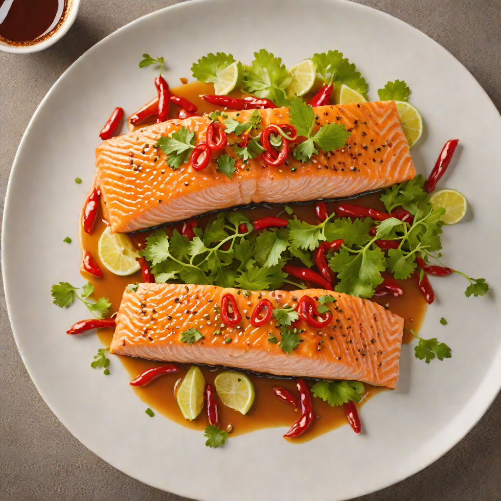 Pan-Seared Salmon with Hot Chili and Ginger Glaze