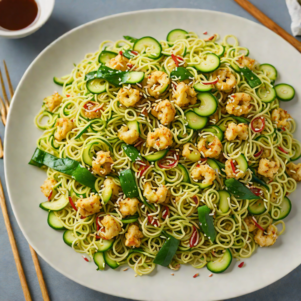 Zucchini Noodle Stir-Fry with Ginger-Sesame Cauliflower Rice