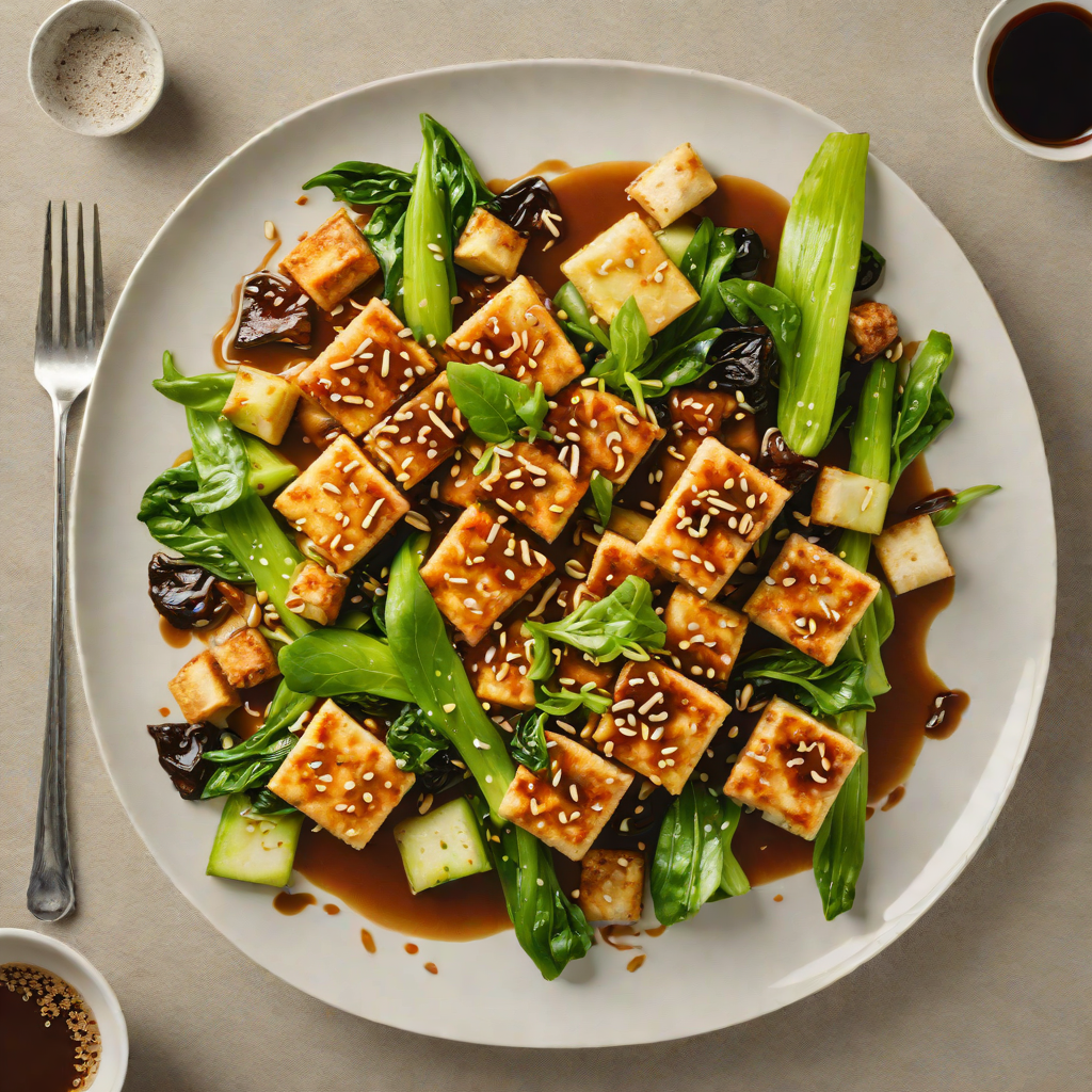 Stir-Fried Tofu with Ginger-Soy Sauce and Baby Bok Choy