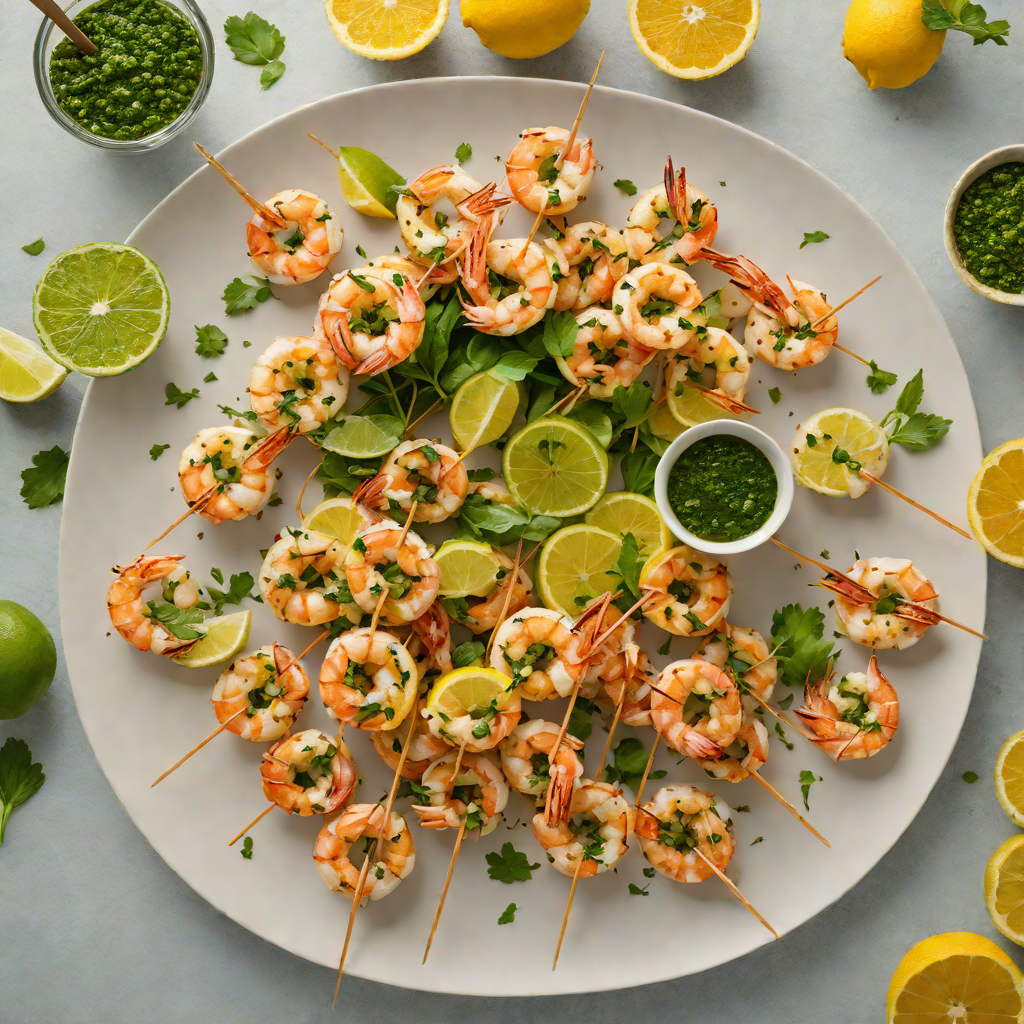 Grilled Citrus-Marinated Shrimp Skewers with Chimichurri Sauce