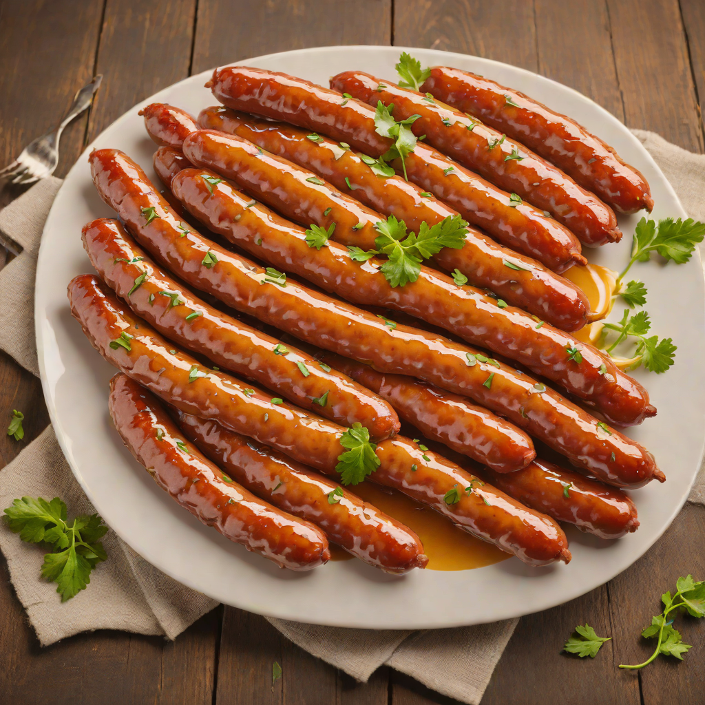 Smoked Sausage Links with Spicy Mustard Glaze