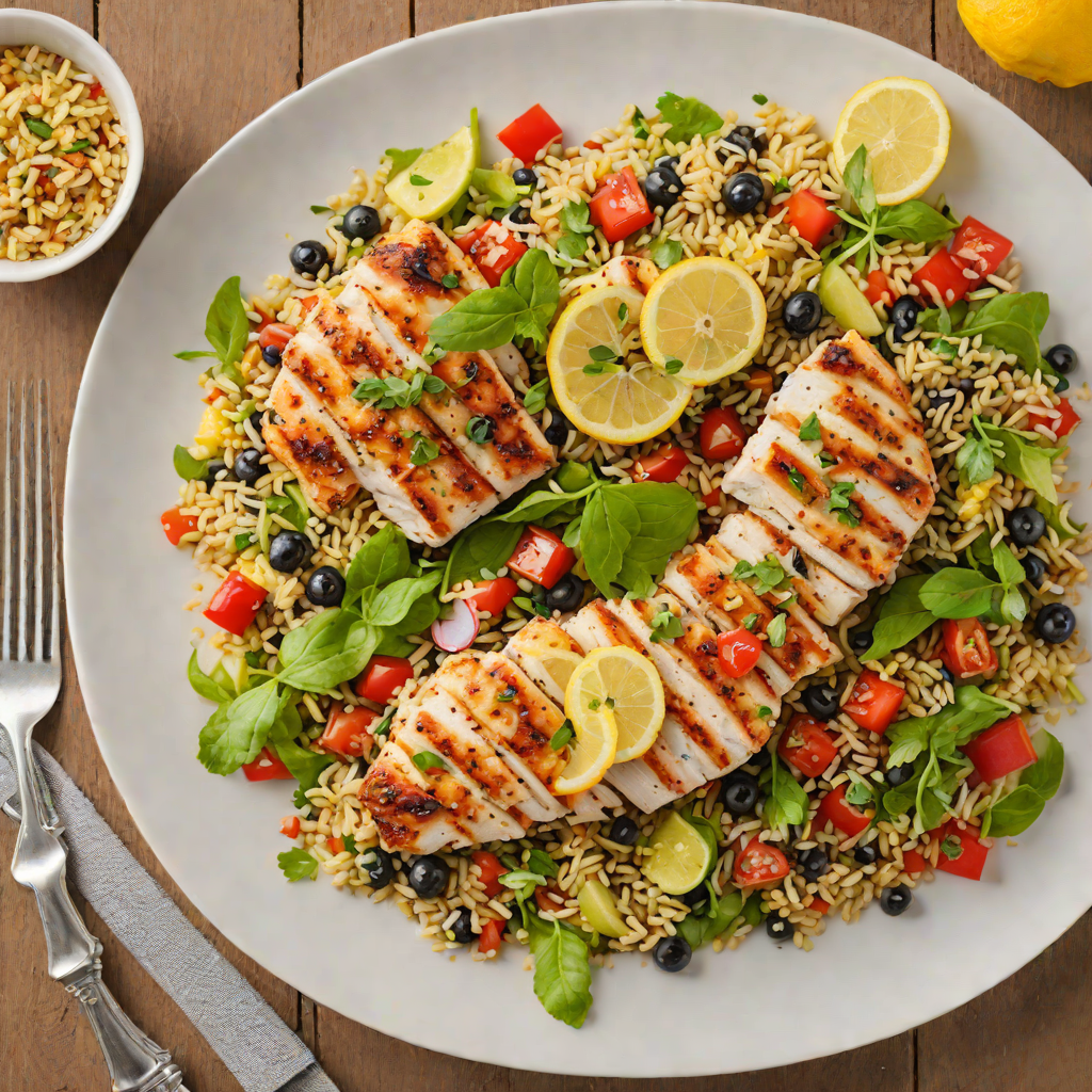Grilled Lemon-Garlic Chicken with Mediterranean Quinoa Salad