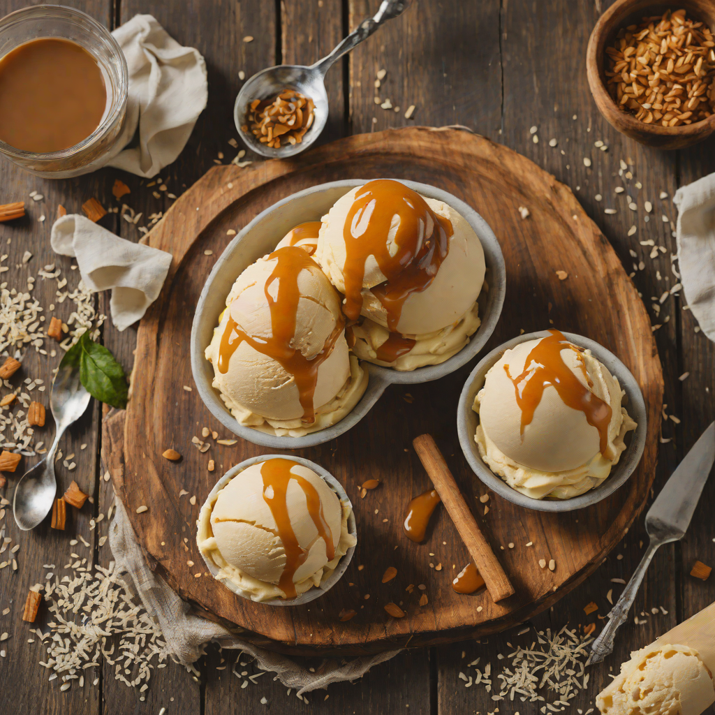 No-Churn Vanilla Bean Ice Cream with Salted Caramel Swirl