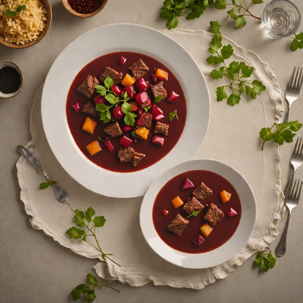 Slow-Cooked Beef and Beetroot Stew with Native Pepperberry