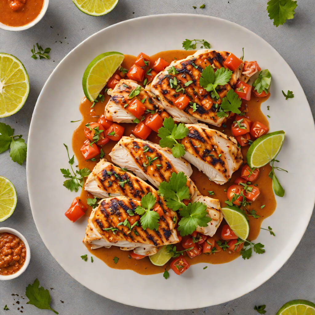 Grilled Garlic-Lime Chicken with Spanish Romesco Sauce