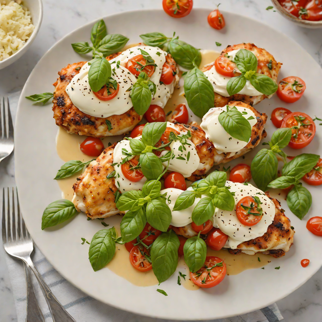 Oven-Baked Caprese Chicken with Basil and Mozzarella