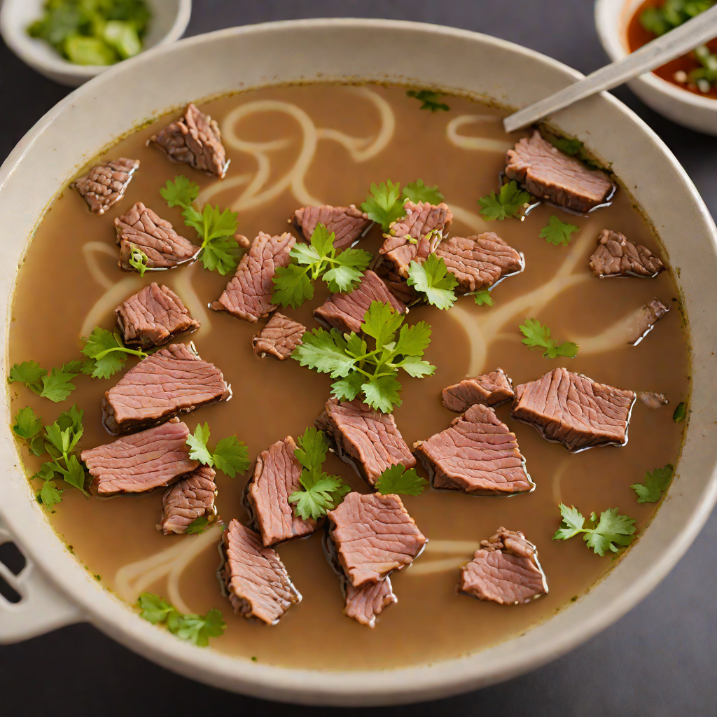 Slow-Simmered Pho Broth with Tender Beef Slices