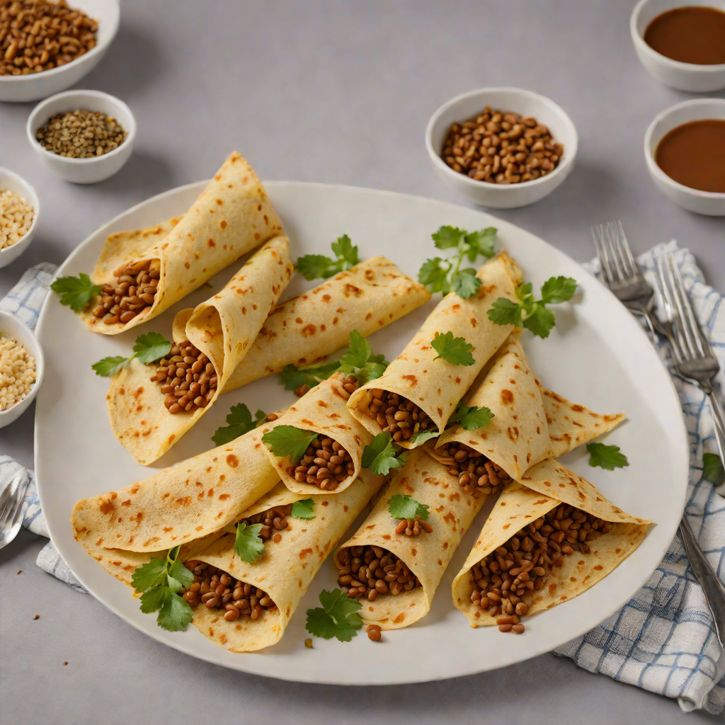 Injera Crêpes with Spiced Lentil Wot Filling