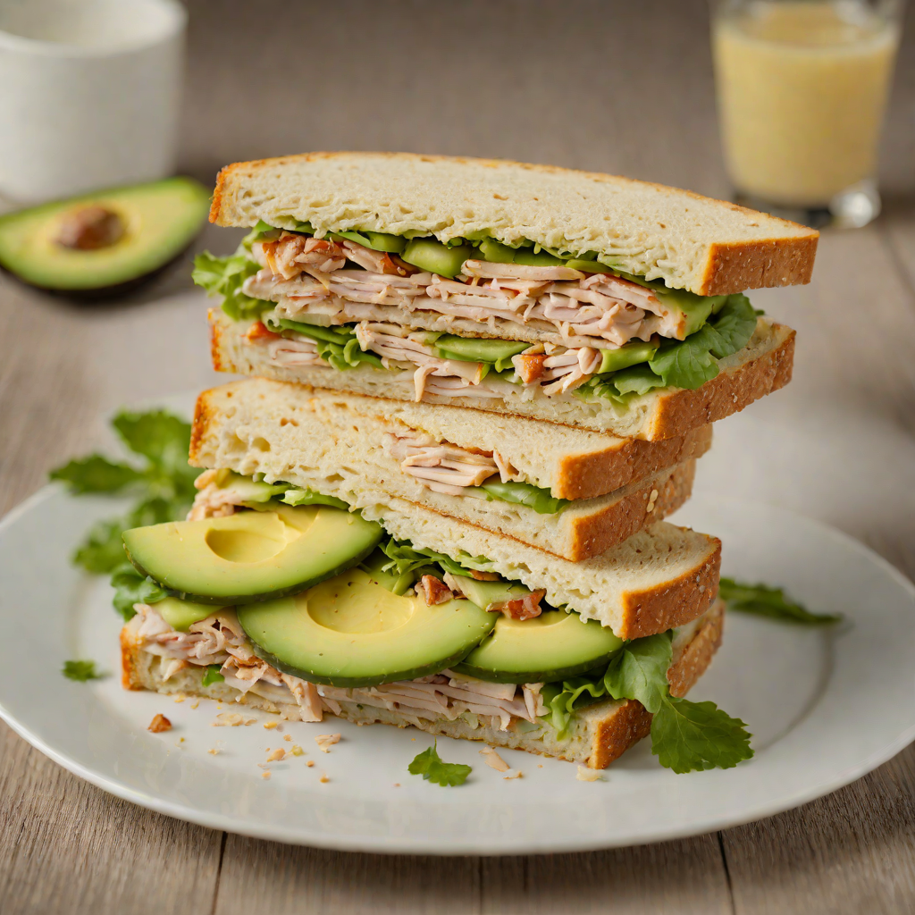 Half-and-Half Turkey and Avocado Sandwich