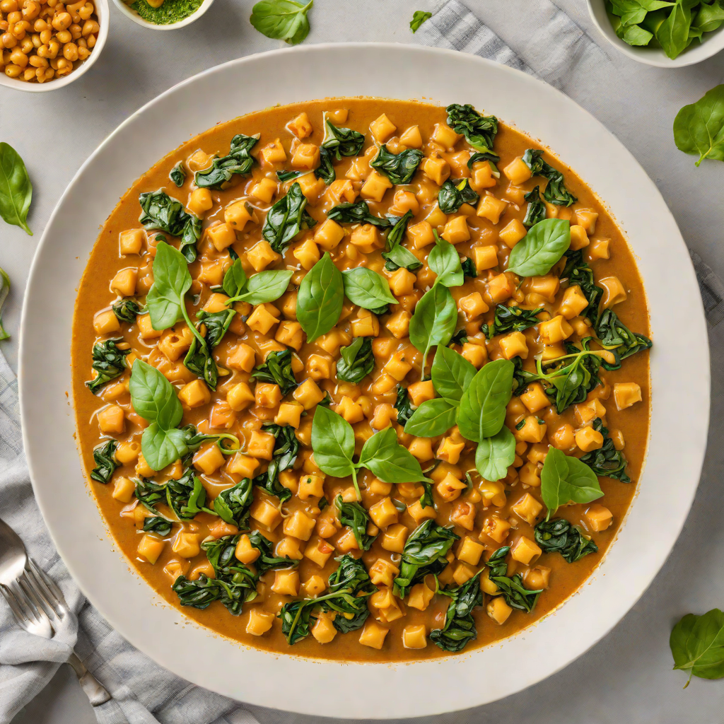 Half-Quantity Vegan Chickpea and Spinach Curry