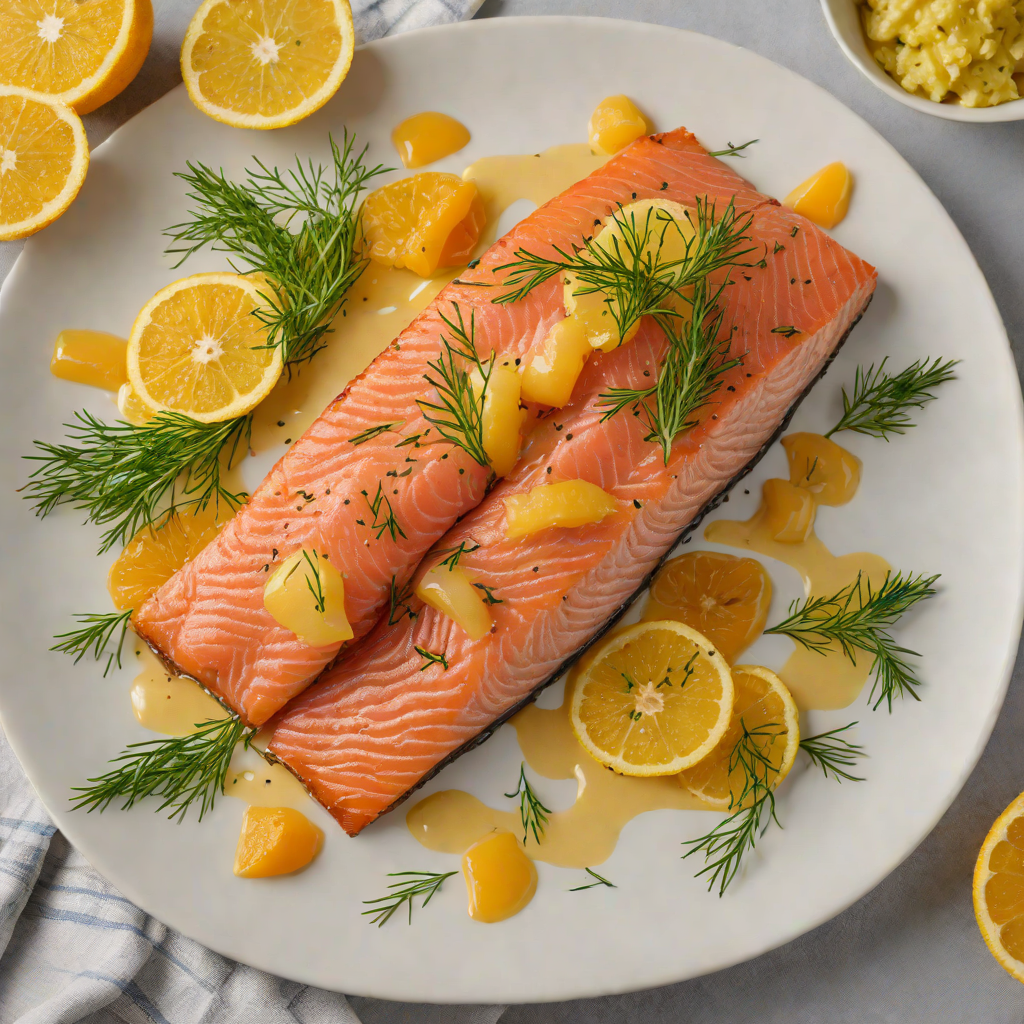 Maple-Smoked Salmon with Citrus Dill Sauce
