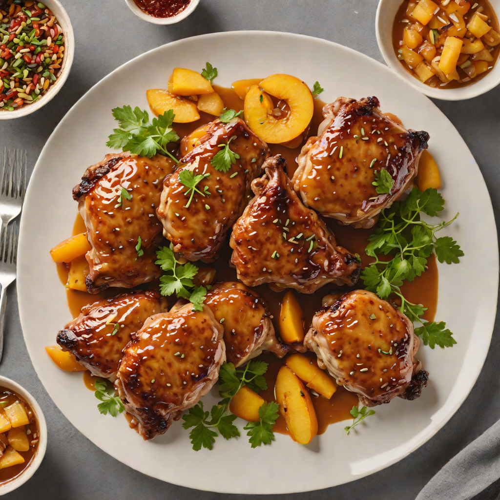 Mesquite-Smoked Chicken Thighs with Spicy Peach Glaze