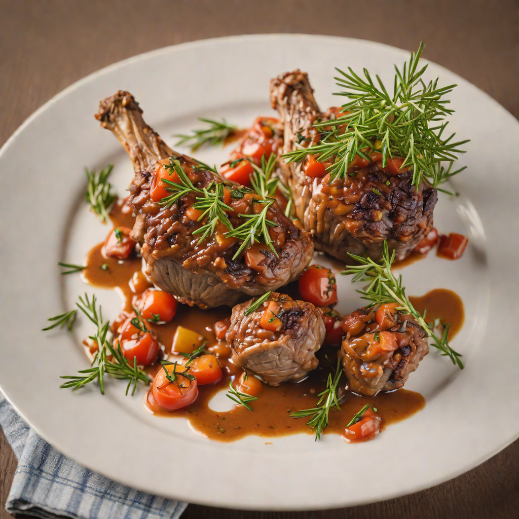 Slow-Cooked Lamb Shank with Rosemary and Tomato