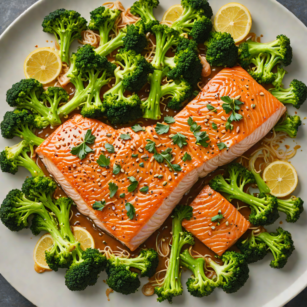 Sheet Pan Ginger-Soy Salmon with Roasted Broccoli