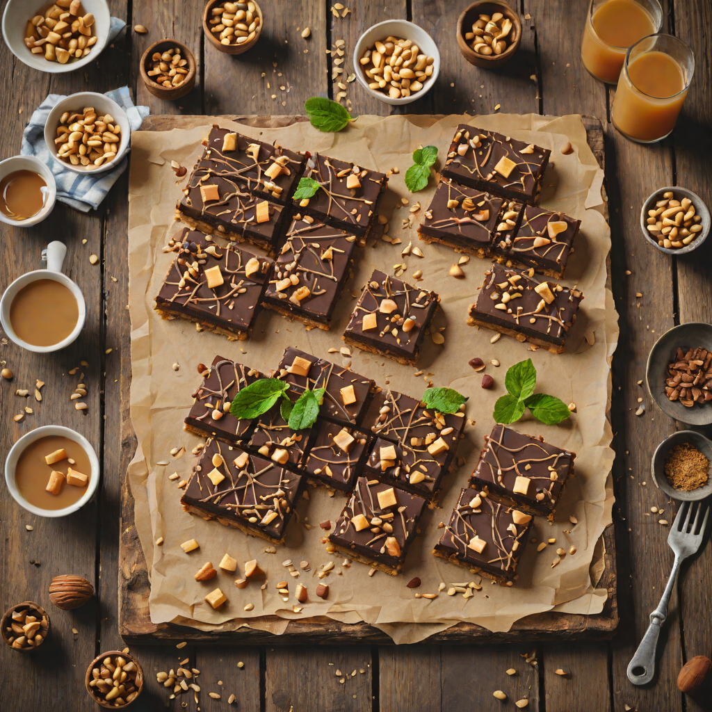 No-Bake Chocolate and Caramel Slice with Roasted Macadamias