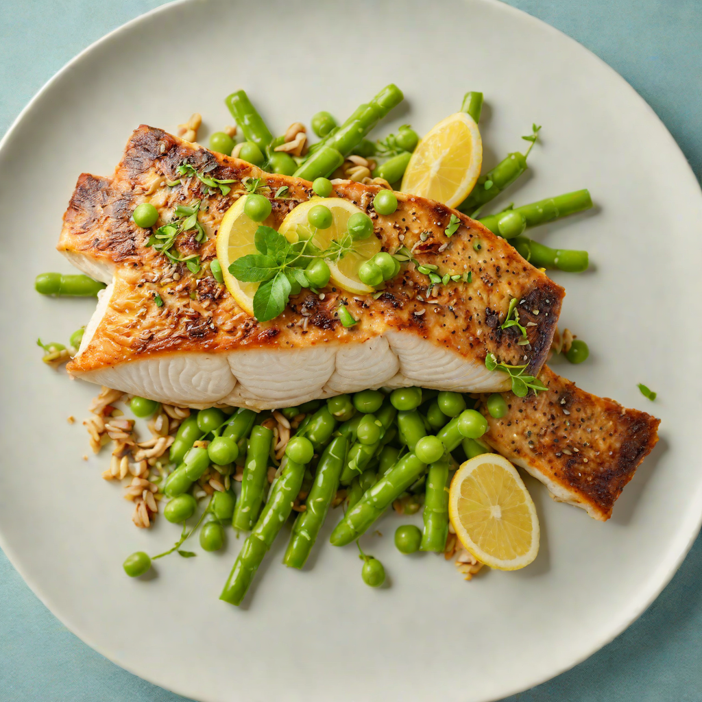 Pan-Fried Barramundi with Lemon Myrtle Butter and Garden Peas