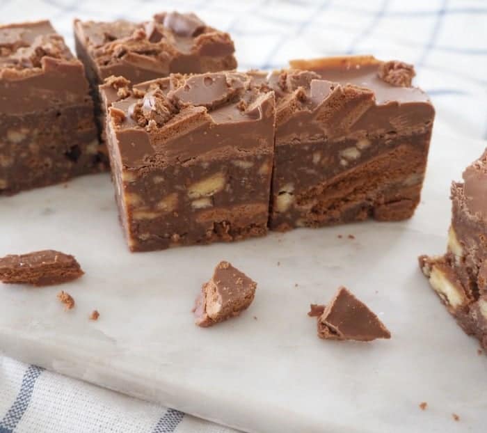No-Bake Chocolate Hedgehog Slice with Tim Tams