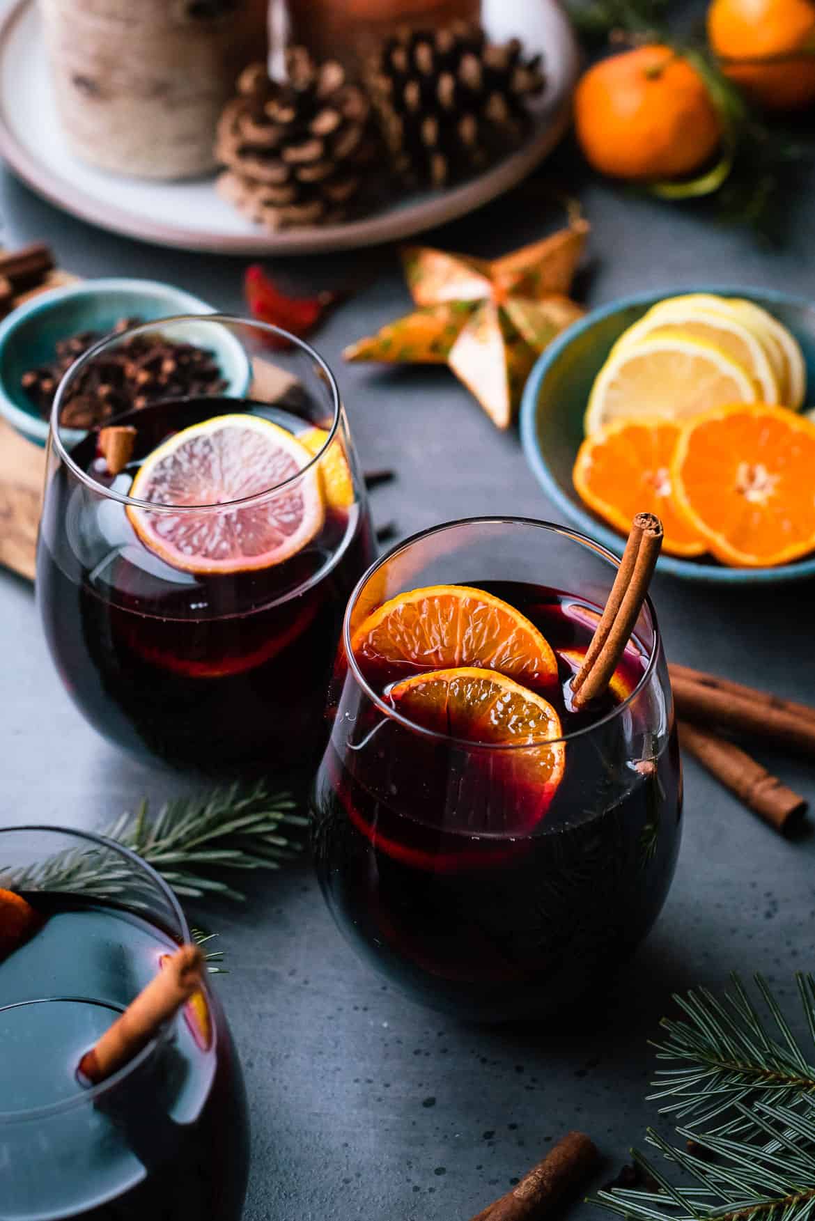 Traditional Danish Mulled Wine Gløgg with Spiced Citrus
