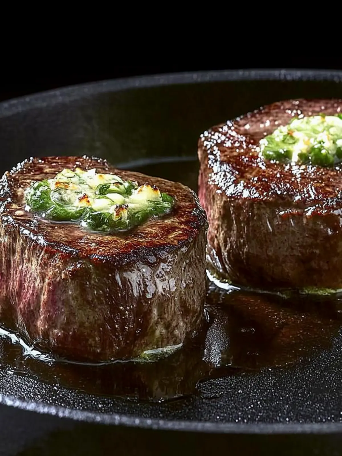 Garlic Butter Filet Mignon with Warm Spinach and Bacon Salad